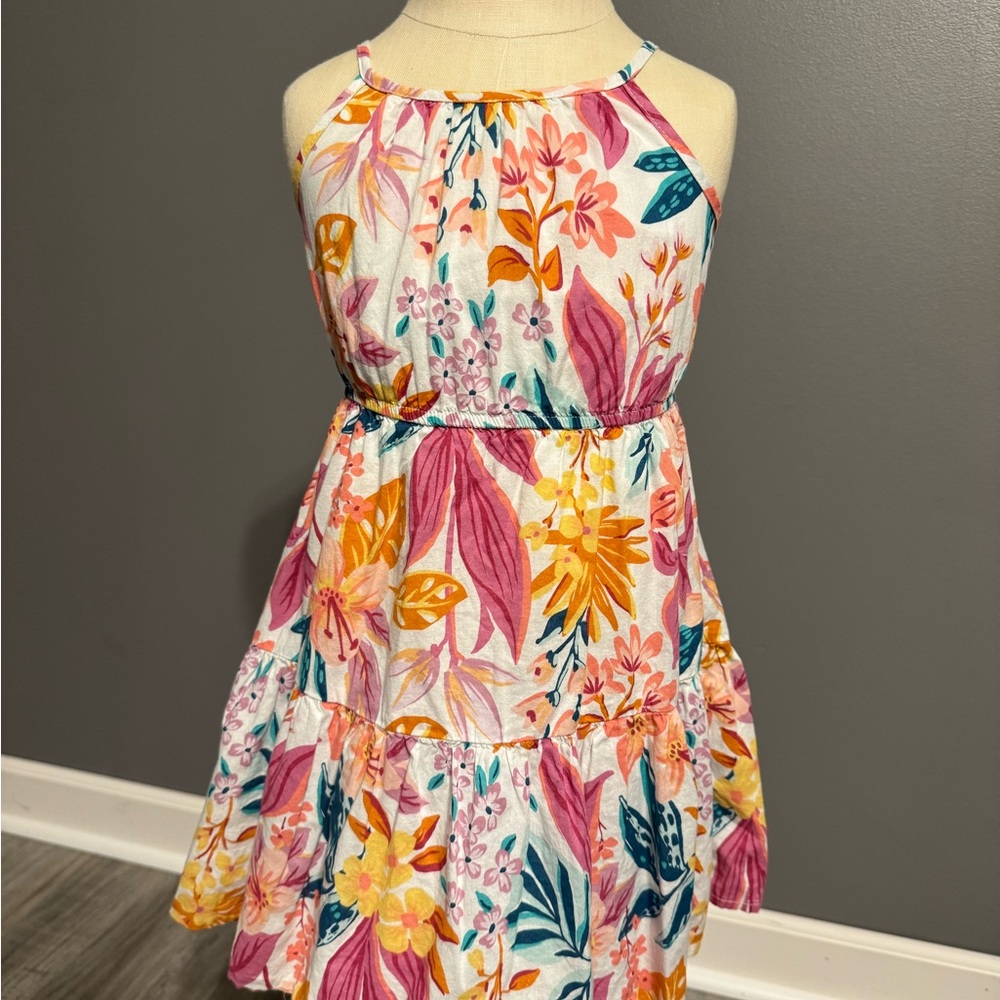 Jumping Beans Floral Kids Dress - Pink, Yellow, Blue